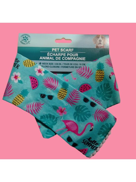 Velcro Other - Pink Flamingo Pet Scarf Hello Summer Small